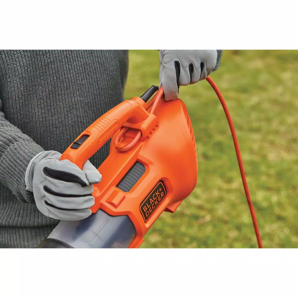 BLACK+DECKER 9 Amp Corded Electric Axial Handheld Leaf Blower, 450 CFM, 140 MPH