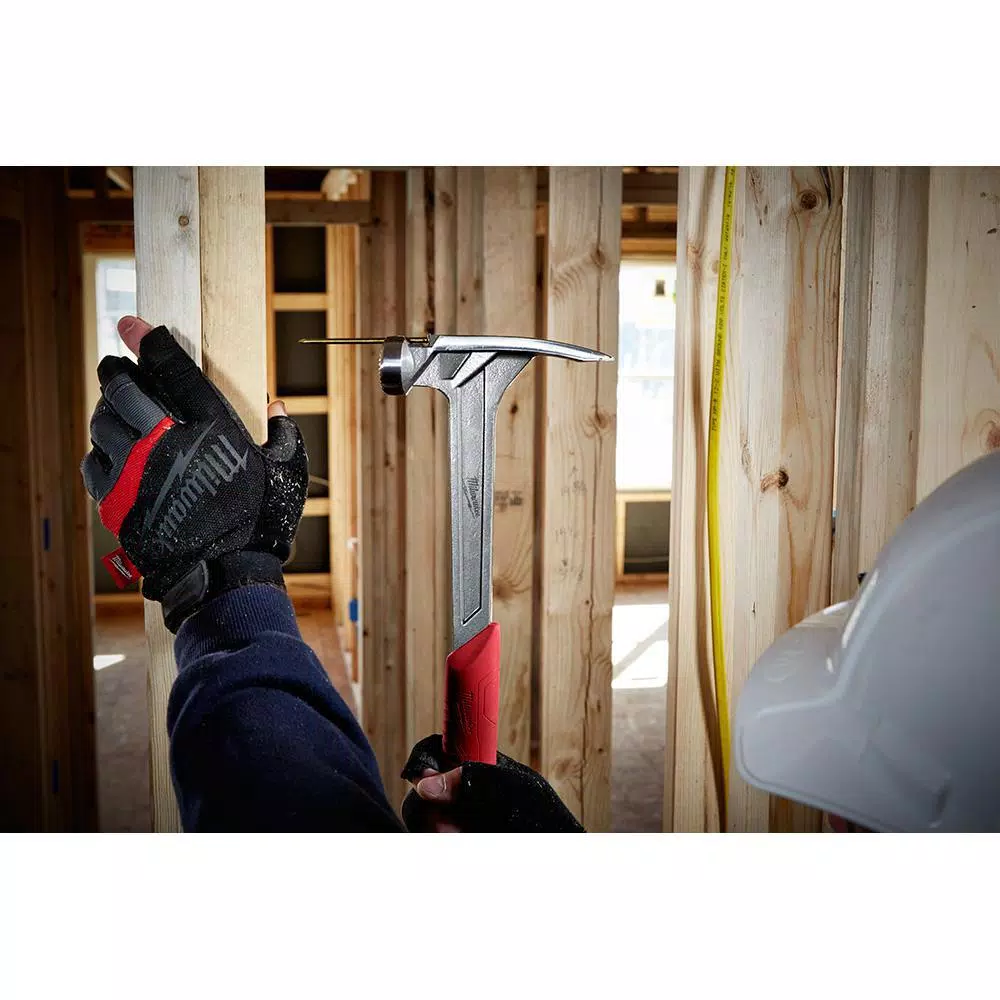 Milwaukee 17 oz. Smooth Face Framing Hammer with Shockshield Grip and Hammer Loop