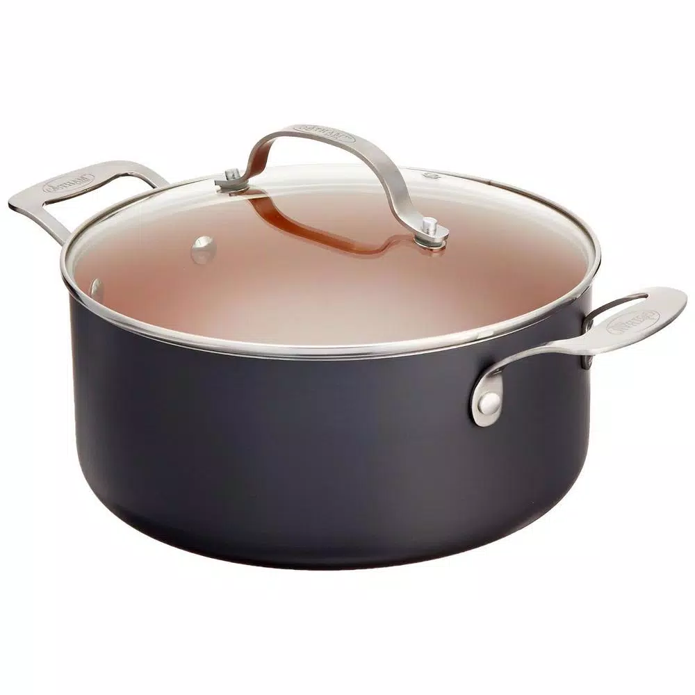 Gotham Steel 5 Qt. Non-Stick Ti-Cerama Stock Pot with Glass Lid