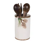 FITZ and FLOYD Forest Frost Ceramic Earthenware Utensil Holder - Winter Pine and Berry Design thumbnail 2