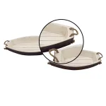 LITTON LANE Coastal Distressed Wood Boat-Shaped Decorative Trays, Set of 2 thumbnail 3