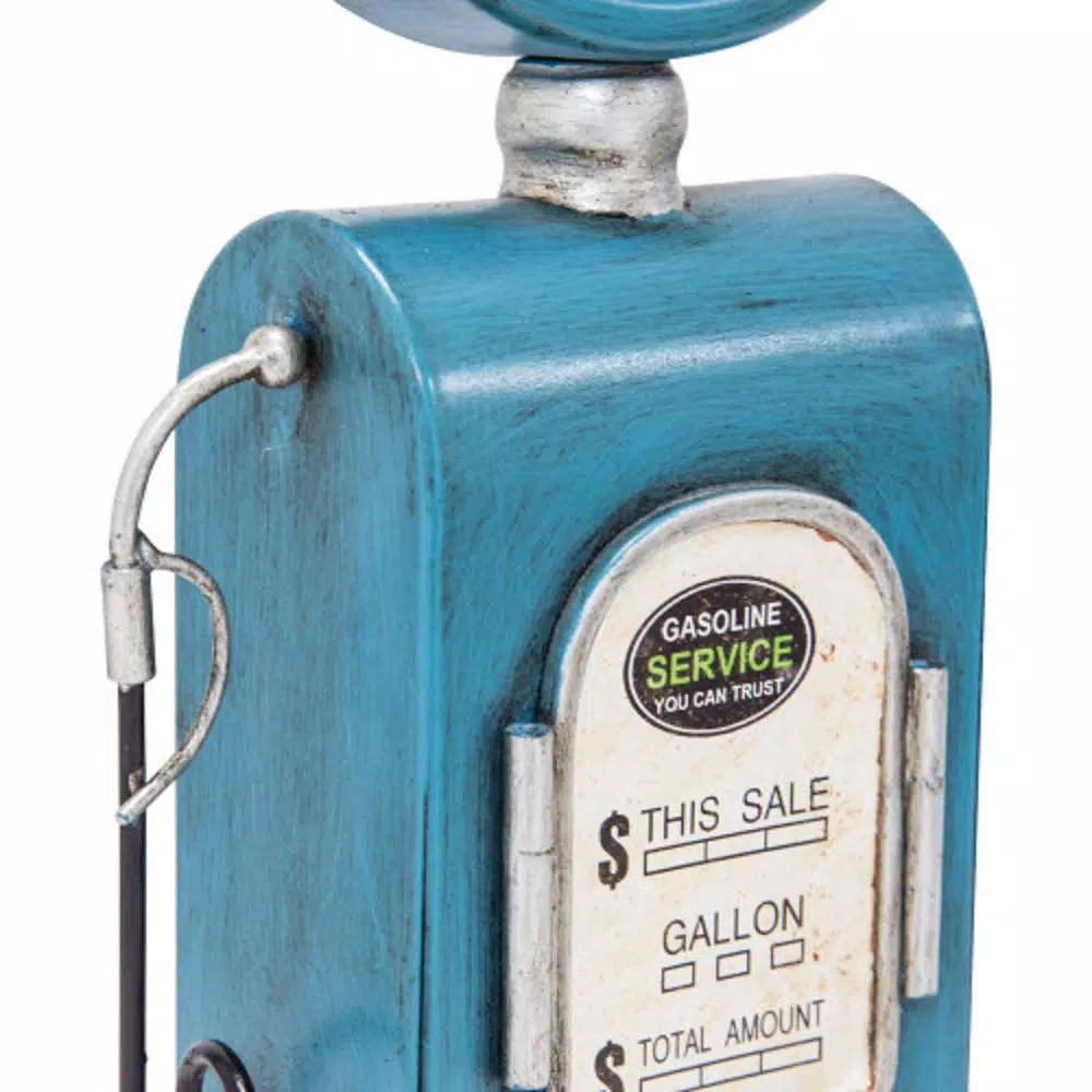 Yosemite Home Decor Route 66 Blue Gas Pump Table Top Analog Clock