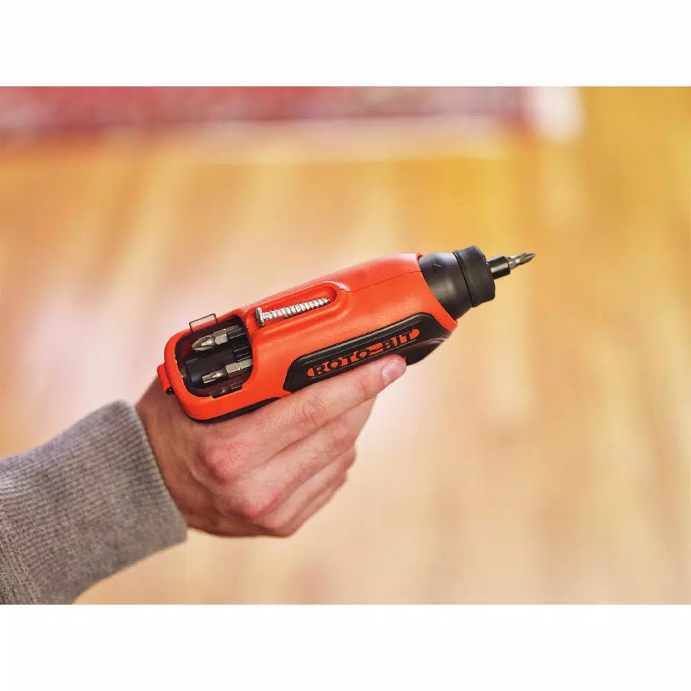 BLACK+DECKER 4V MAX Lithium-Ion Cordless Electric Screwdriver with Rotating Bit Cartridge and Charger