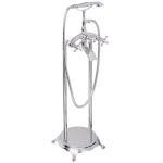 AKDY 3-Handle Freestanding Claw Foot Tub Filler with Telephone Hand Shower, Chrome thumbnail 1