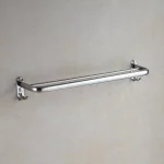 Unbranded 23.5 in. Stainless Steel Towel Rail with 2 Hooks, Chrome Polished Bathroom Towel Rack thumbnail 5