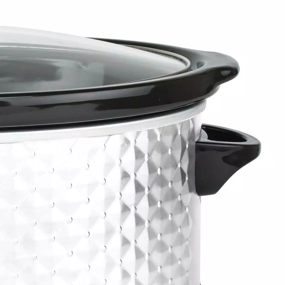 Brentwood Appliances SC-157W 7 Qt. Pearl Slow Cooker with Tempered Glass Lid