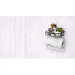 Spectrum Vintage Living Wall Mount Basket with Paper Towel Holder, Industrial Gray Steel thumbnail 6