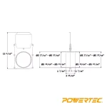 POWERTEC 6 in. Aluminum Blast Gate for Dust Collection Systems thumbnail 2