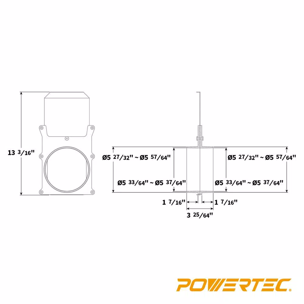 POWERTEC 6 in. Aluminum Blast Gate for Dust Collection Systems