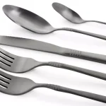 Megachef Cravat 20-Piece Matte Black Flatware Set, 18/10 Stainless Steel Silverware Service for 4 thumbnail 7