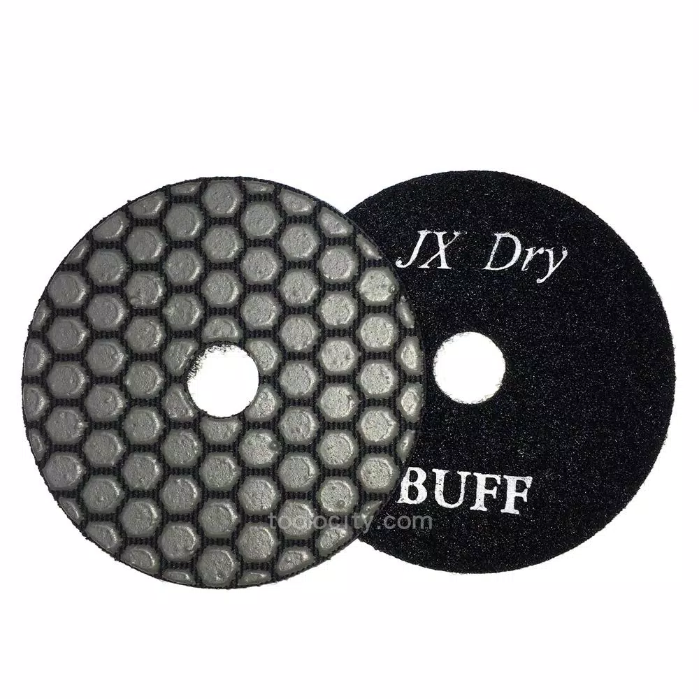 Unbranded JX 4 in. Dry Diamond Polishing Pads Set, 8-Piece Grinding and Polishing Disc Kit with Black Buff