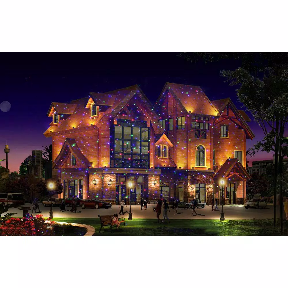 LEDMALL 3-in-1 RGB Outdoor Laser Projector, 18 Moving Patterns for Christmas, Halloween & Garden Decor
