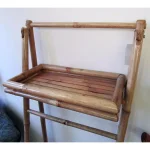 MGP 5 ft. Bamboo Ladder Shelf, Freestanding Foldable Towel Rack & Storage Organizer thumbnail 3