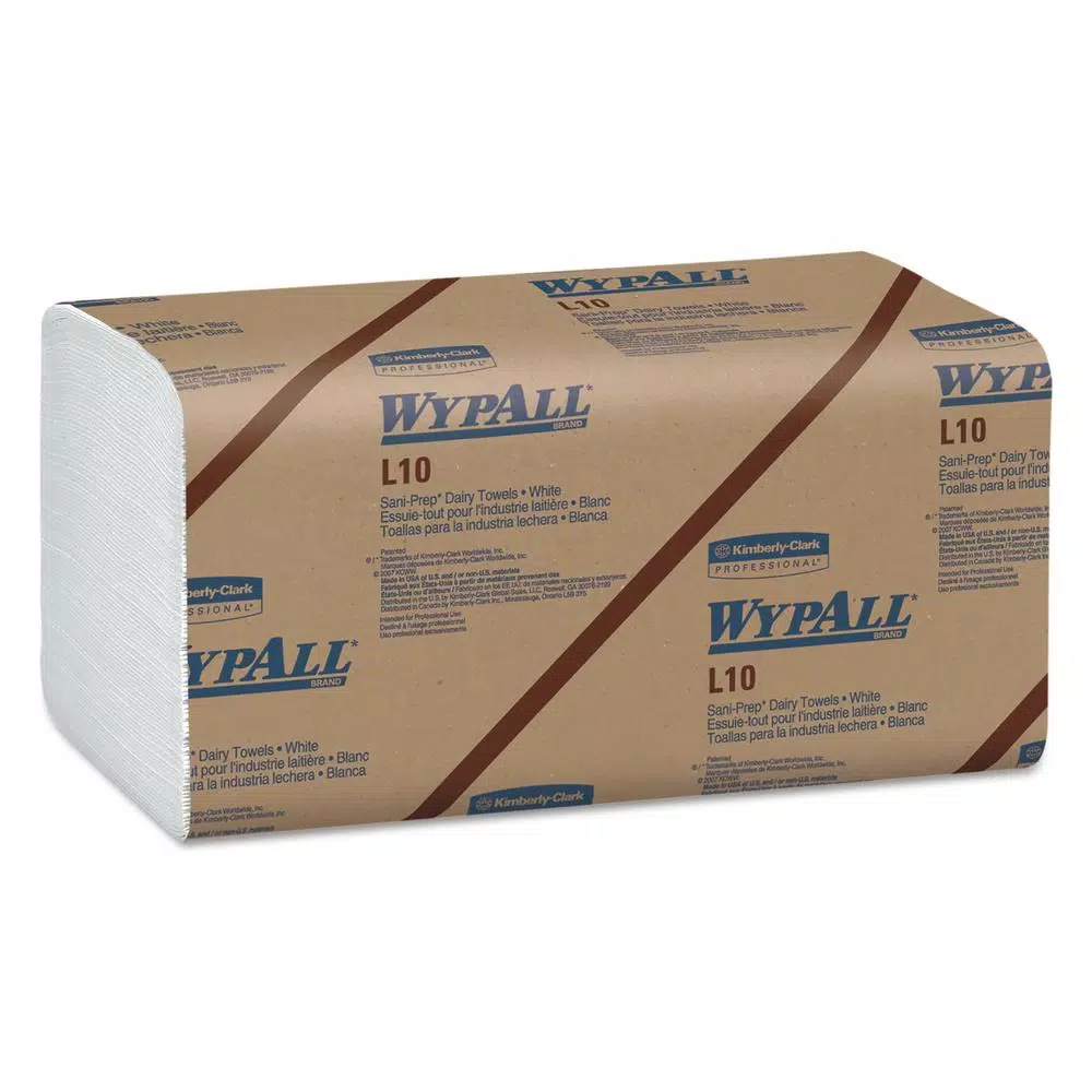 WypAll L10 Sani-Prep Dairy Towels, 1-Ply, 10.5 x 9.37 in, 2400 Sheets (12 Packs of 200)