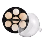 HOLSTEIN HOUSEWARES Holstein 7-Egg Stainless Steel and Black Egg Cooker with Automatic Shut-Off thumbnail 3