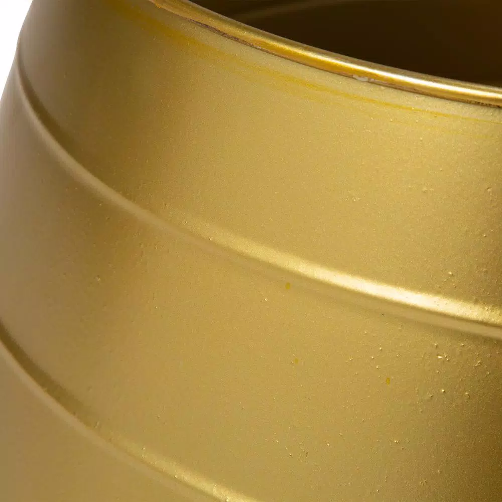 Glitzhome 22 in. Gold Metal Christmas Tree Collar - Shiny Painted Iron Tree Base