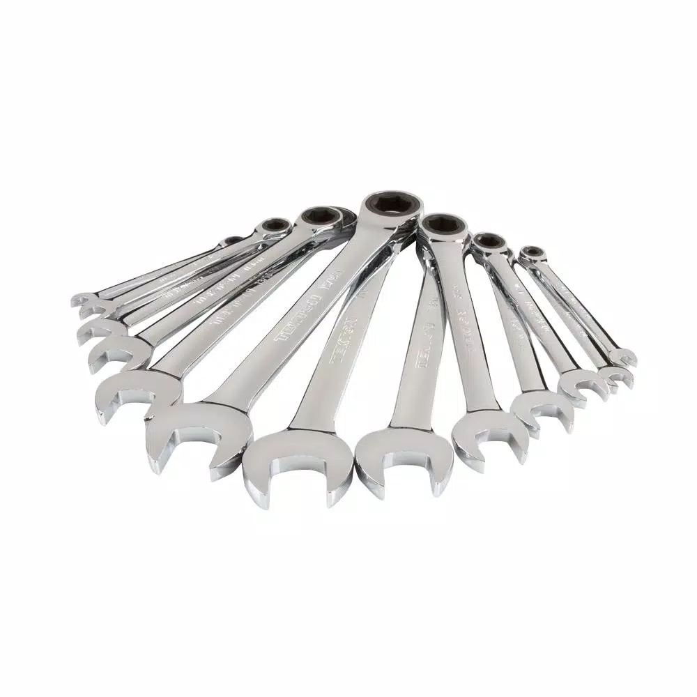 TEKTON 13-Piece Ratcheting Combination Wrench Set, 1/4 in. to 1 in., with Roll-Up Storage Pouch