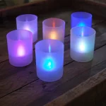 LUMABASE Flameless Votive Candles with Color Changing LED Frosted Plastic Holders, 6-Count thumbnail 4