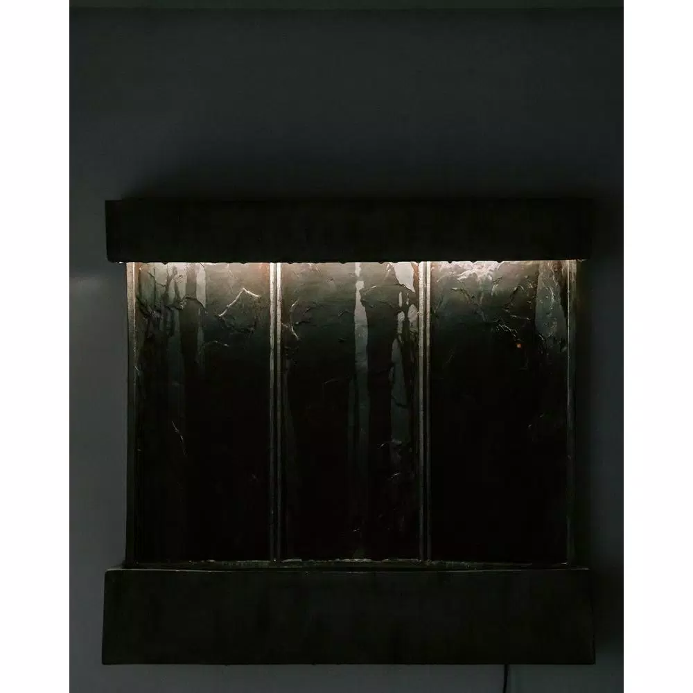 Unbranded XBrand 29 in. Natural Grey Polyresin Wall Fountain with LED Light Belt for Indoor/Outdoor Use