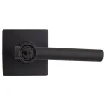 Defiant Highland Matte Black Keyed Entry Door Lever with Square Rose thumbnail 8