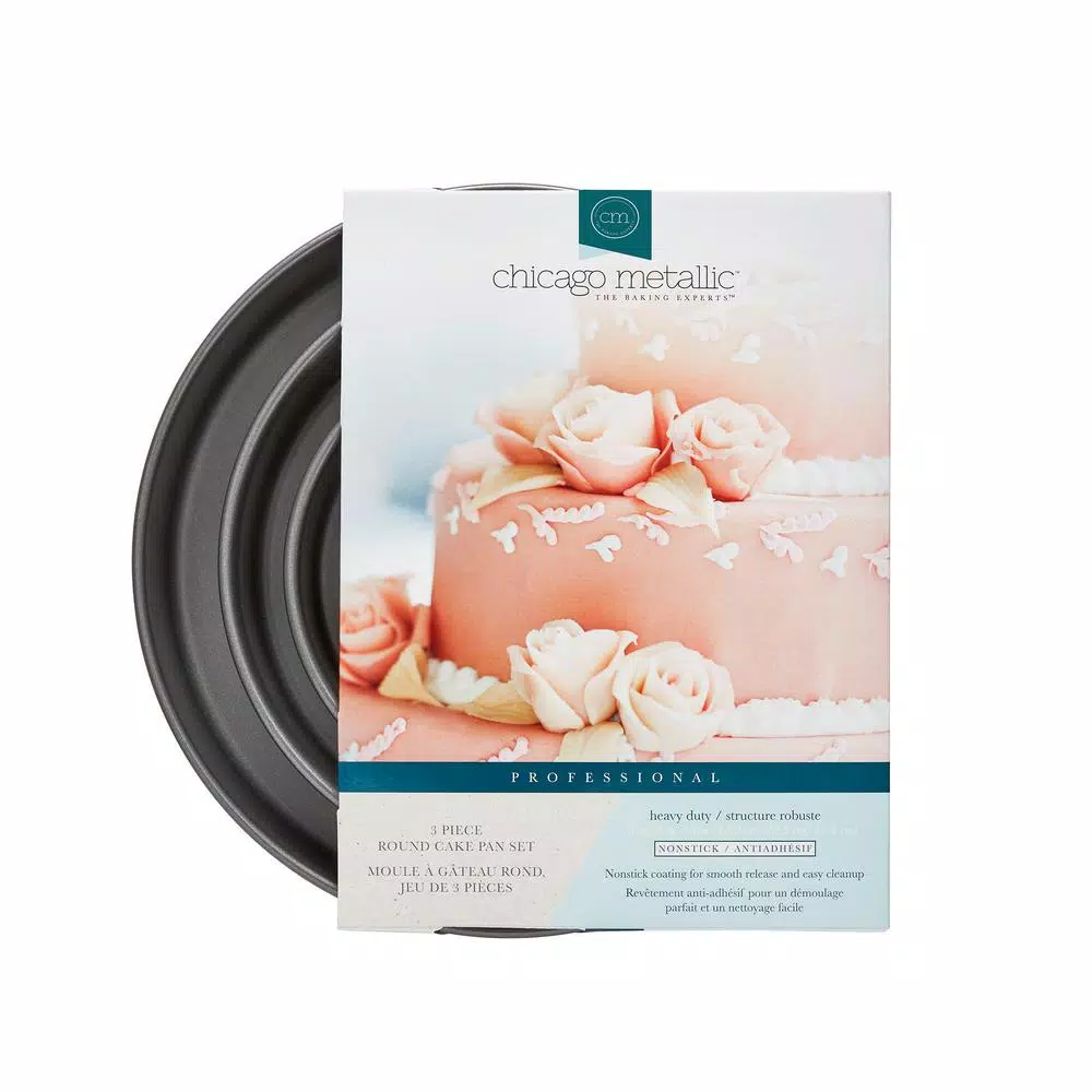 Chicago Metallic Professional Series 3-Piece Non-Stick Round Cake Pan Set