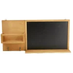 Mind Reader Brown Wall Mount Chalkboard Memo Board with Storage Hooks thumbnail 1