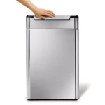 simplehuman 48-Liter Dual-Bucket Touch-Bar Recycling Trash Can, Brushed Stainless Steel thumbnail 5