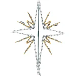 Fraser Hill Farm 4 ft. Bethlehem Star LED Christmas Light - 148 Gold & White Lights thumbnail 1