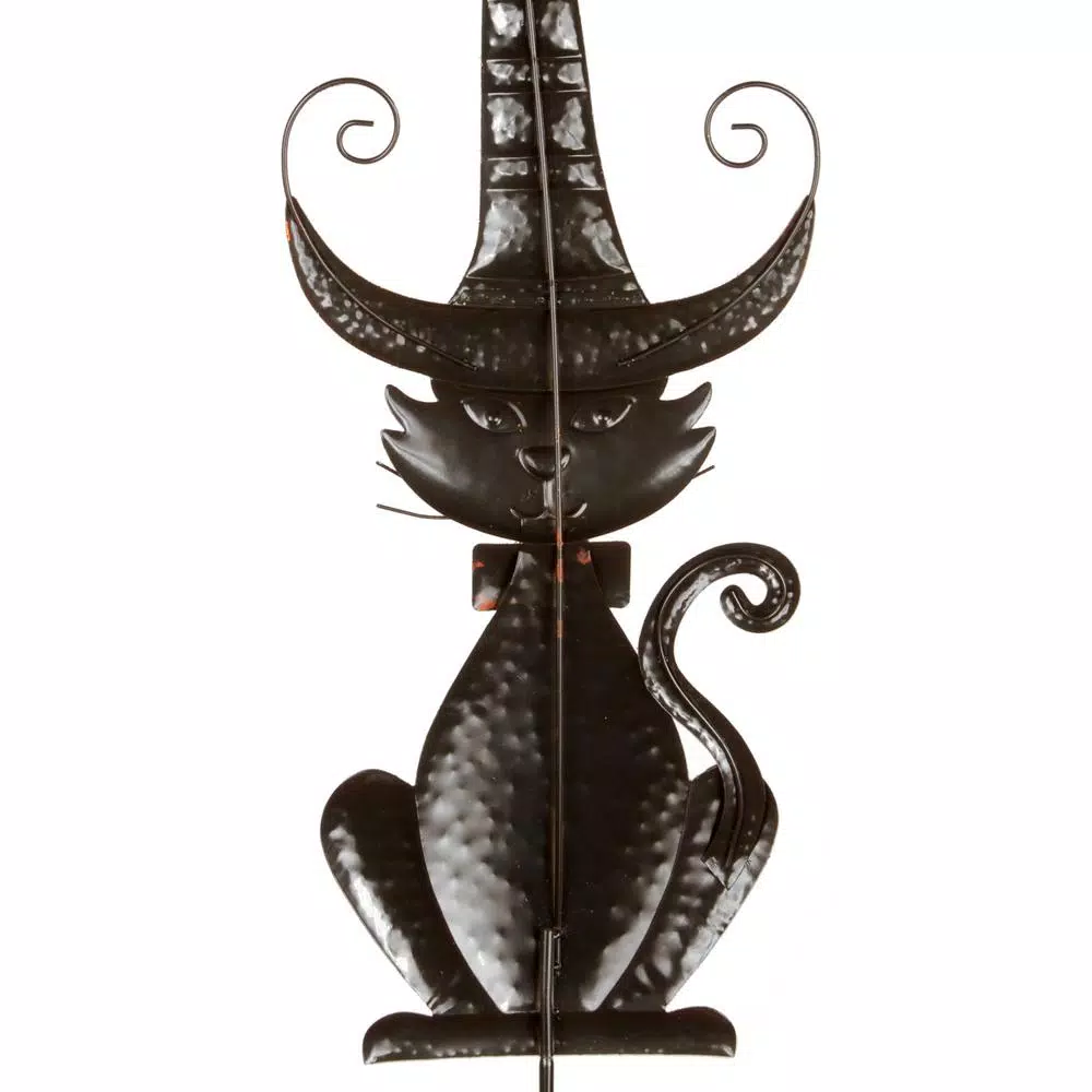 National Tree Company 46 in. Black Halloween Cat Ground Stake Yard Decoration