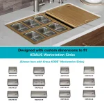 Kraus Workstation Kitchen Sink Accessory Set with Bamboo Serving Board and 6 Stainless Steel Prep Bowls thumbnail 3