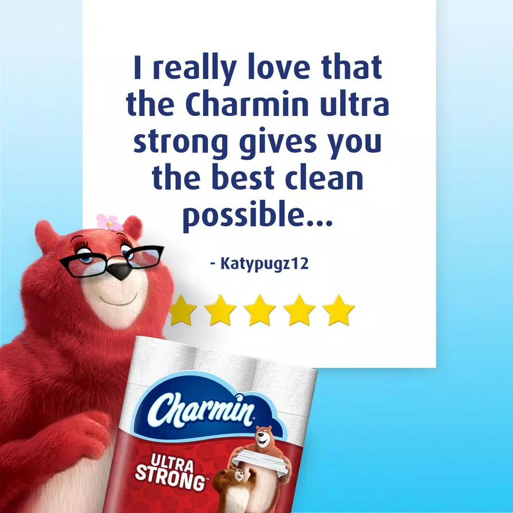 Charmin Ultra Strong Toilet Paper, 8 Super Mega Rolls, 2-Ply White