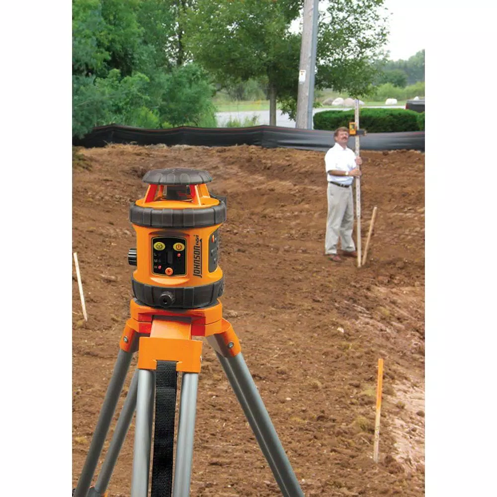 Johnson Self-Leveling 360° Rotary Laser Level System with Detector and Tripod
