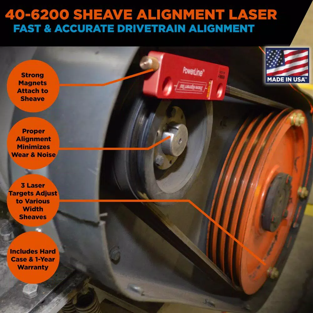Johnson's 40-6200 Red Magnetic Sheave Alignment Laser Level Kit