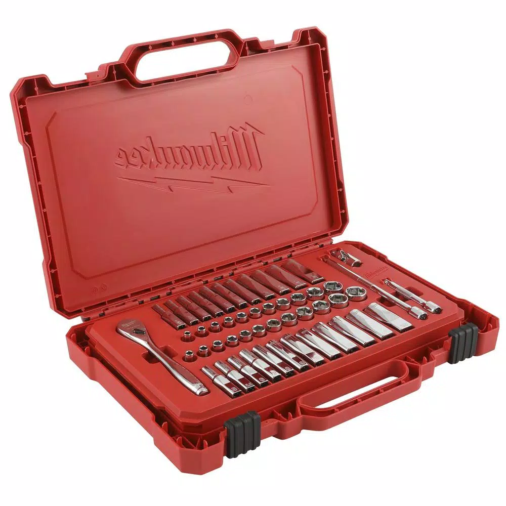 Milwaukee 50-Piece 1/4 in. Drive SAE/Metric Ratchet and Socket Set