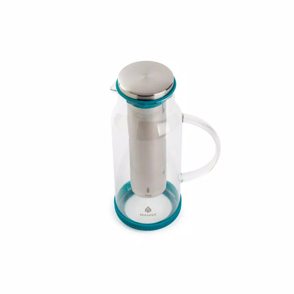 Manna 5-Cup Cold Brew Coffee Pitcher, 47 fl. oz. Onyx Black with Stainless Steel Mesh Filter