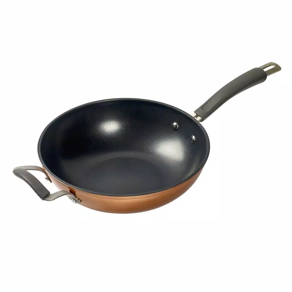 Epicurious 11 in. Hard-Anodized Aluminum Nonstick Stir Fry Pan, Copper