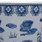 Unbranded 24 in. Blue and White Porcelain Dragon Umbrella Stand and Floor Vase thumbnail 4