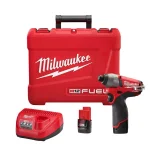 Milwaukee M12 FUEL 1/4 in. Hex Brushless Cordless Impact Driver Kit with (2) 2.0 Ah Batteries, Charger & Case thumbnail 1