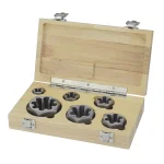 Drill America 6-Piece Carbon Steel NPT Hex Die Set with Wooden Case thumbnail 1