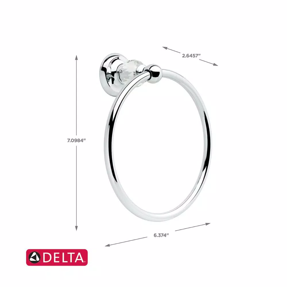 Delta Nora Chrome and Glass Towel Ring