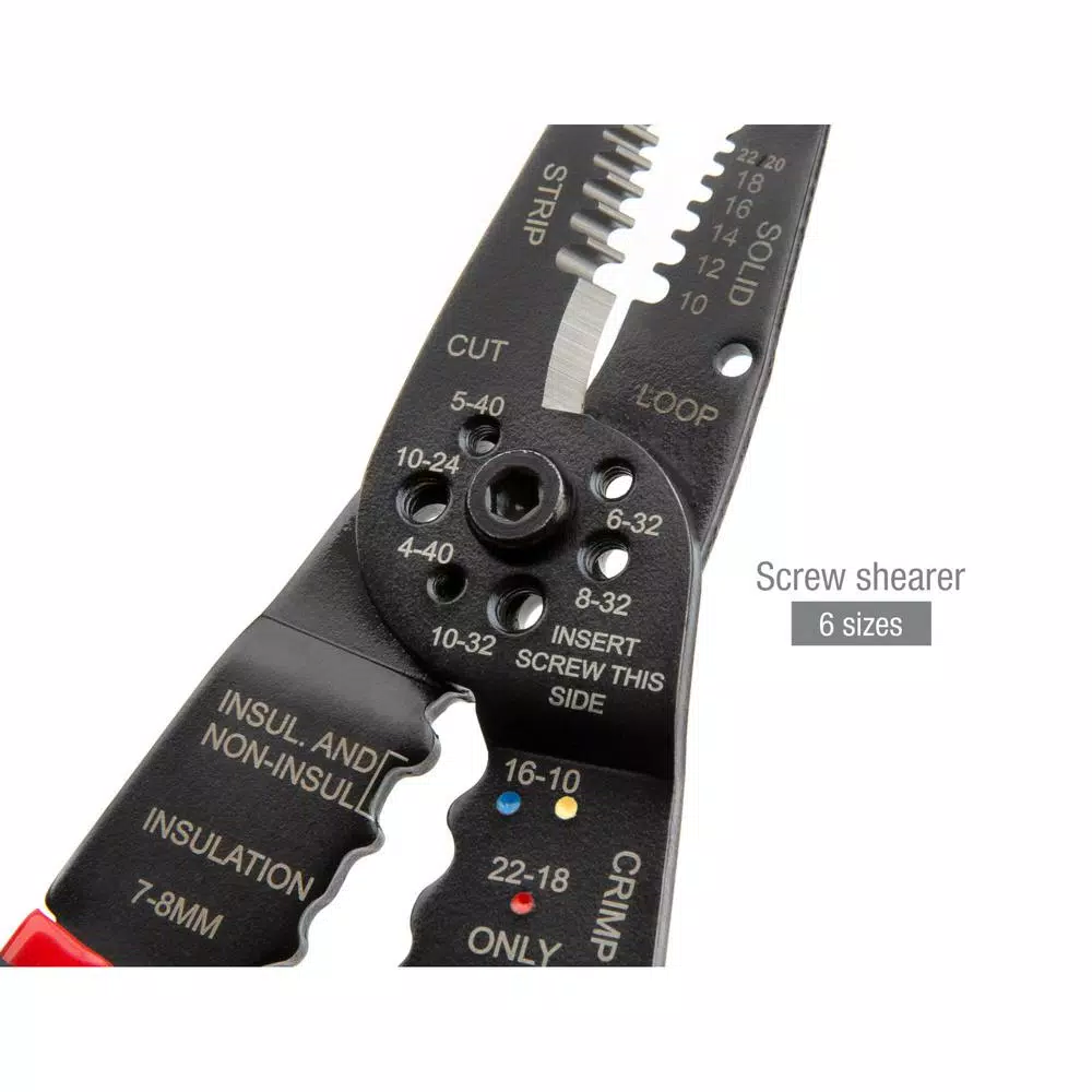 Steelman 41874 8 in. Universal Wire Stripper, Cutter, and Crimper