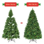 Costway 7.5 ft. Pre-Lit Artificial Christmas Tree with 540 Warm White LED Lights and 71 Pine Cones thumbnail 4