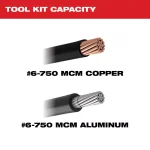 Milwaukee M18 FORCE LOGIC 750 MCM Dieless Crimping Tool Kit with 2 2.0 Ah Batteries and Bag thumbnail 2