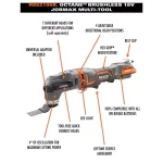 RIDGID 18V OCTANE Brushless JobMax Multi-Tool Kit with 14-Piece Oscillating Blade Accessory Set thumbnail 13