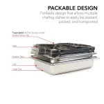 Alpha Living 8 Qt. Stainless Steel Chafing Dish Set with 2 Full and 2 Half Pans thumbnail 6
