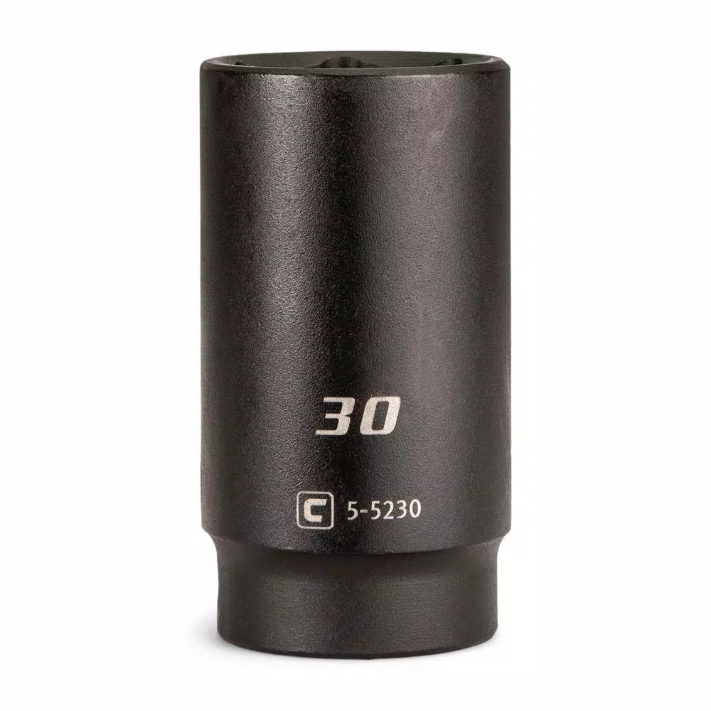 Capri Tools 30 mm 6-Point Metric Deep Impact Socket, 1/2 in. Drive