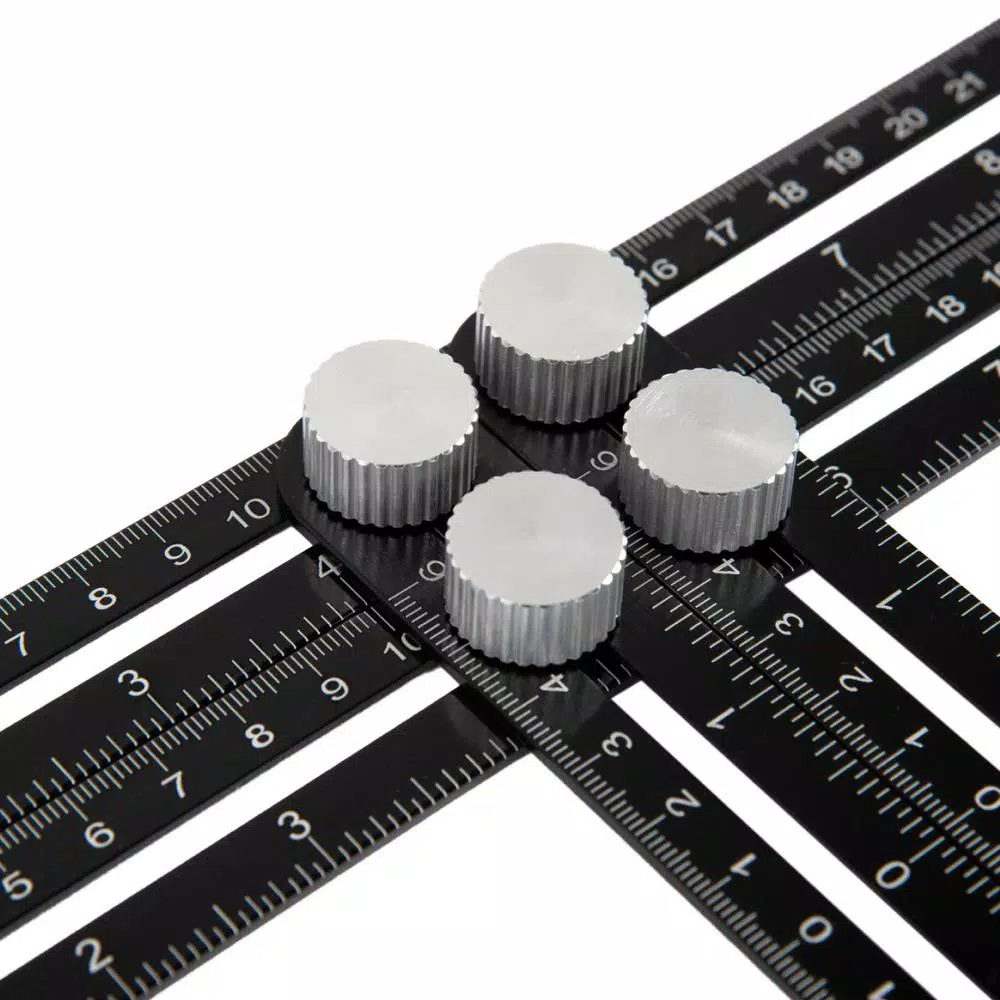 POWERTEC Universal Angle Template Tool, 10 in. Aluminum Multi-Angle Ruler & Precision Stencil