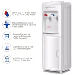 Costway Primo Electric Top-Loading Water Dispenser with Storage Cabinet, White thumbnail 4