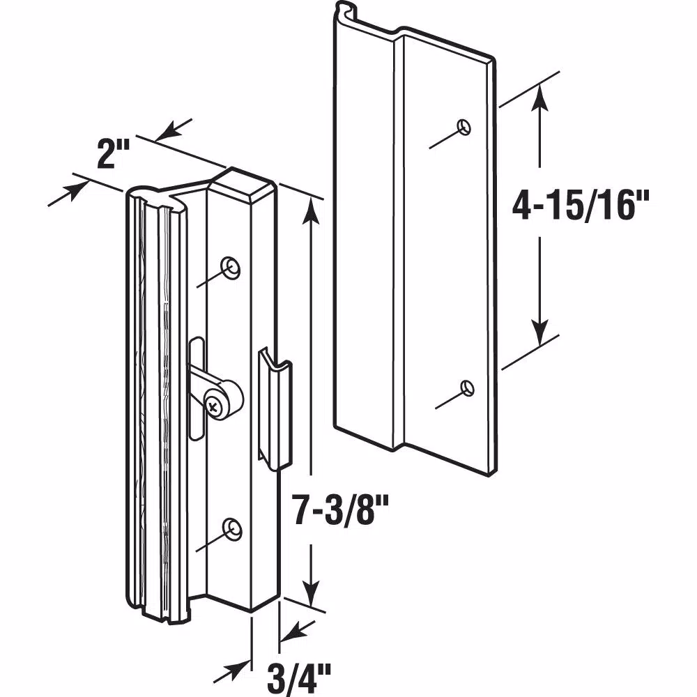 Prime-Line Black Extruded Aluminum Sliding Patio Door Handle with Clamp Type Latch