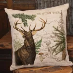 Heritage Lace Lodge Hollow Natural Elk Animal Print Rustic Throw Pillow, 18 x 18 in. thumbnail 5